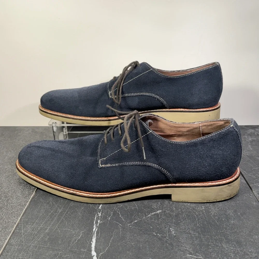 Mens Banana Republic Shoes | Size 11.5 | Navy Blue Suede Derby Dress‎ Shoes